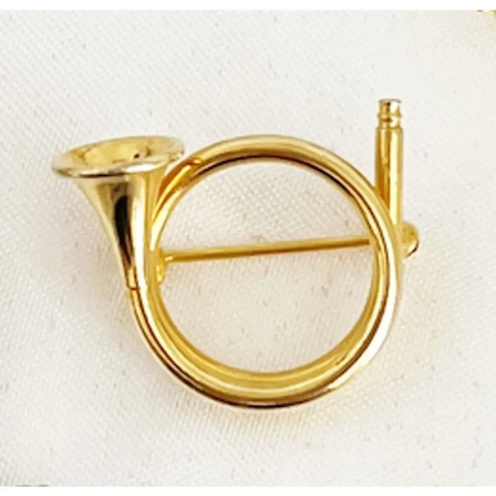 JEWELRY 10 BROOCHES Elephant Bicycle Spoon French Horn Starfish Crystal Gold Ge